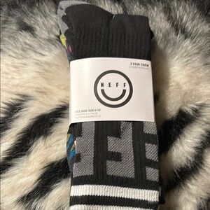 Neff Men's Crew Socks - Black and Gray